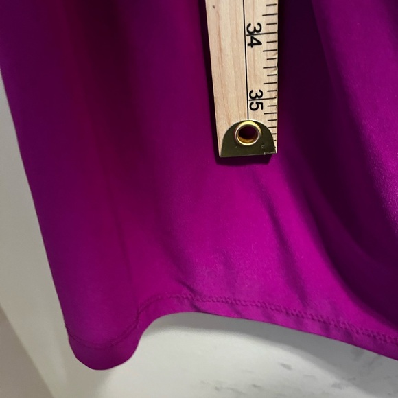 Lauren Ralph Lauren Purple Ruched Cocktail Women's Dress Size 14 Cutout Shoulder - Picture 7 of 9